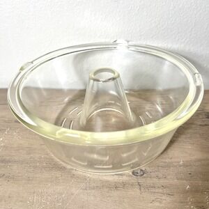 Vintage Glasbake Clear Glass Angel Food Tube Pan INSERT 9.5" Replacement